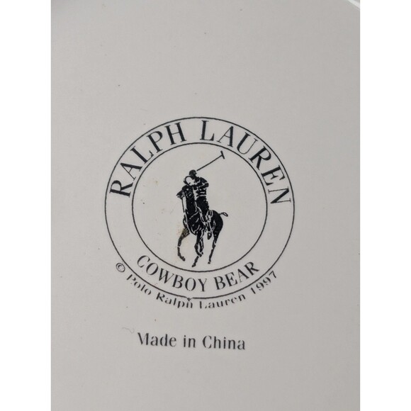 Vintage 1997 Ralph Lauren Cowboy Bear Mug Polo Bear Western Ceramic Coffee Cup - Picture 12 of 14